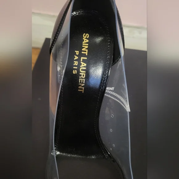 Saint Laurent Women's Black Transparent Heels - Picture 8 of 9